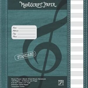 Blank Sheet Music Notebook | Music Manuscript Paper Notebook | 120 Pages